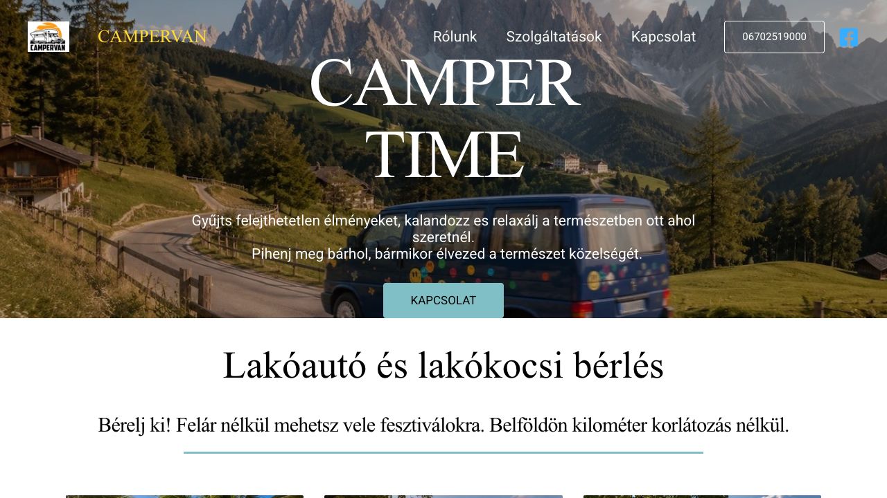 Capture d'écran du site campervan
